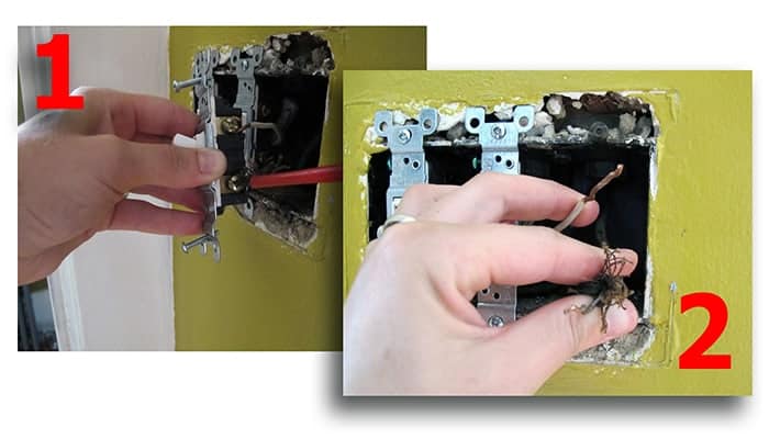 Eliminar cables del interruptor anterior