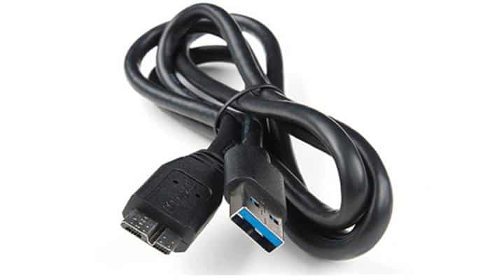 conectores para empalmes eléctricos macho USB-Micro en el cable SparkFun Cerberus