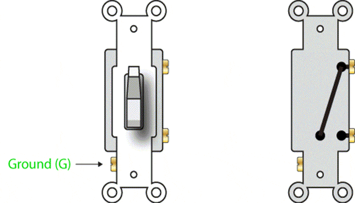 Funcionamiento de un interruptor unipolar de dos vías