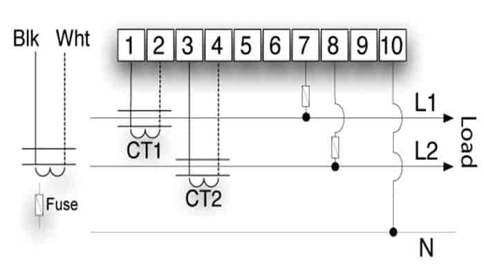 Diagrama de fase simple para Sistema Monofásico De 3 Hilos