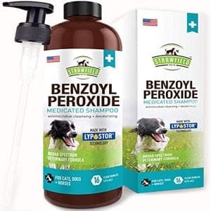 Champú medicado para perros y gatos con peróxido de benzoilo