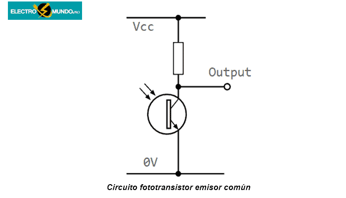 Circuito fototransistor emisor común