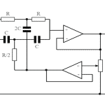 Circuito de filtro notch de doble T con Q variable