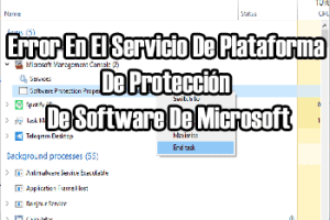 Error En El Servicio De Plataforma De Protección De Software De Microsoft