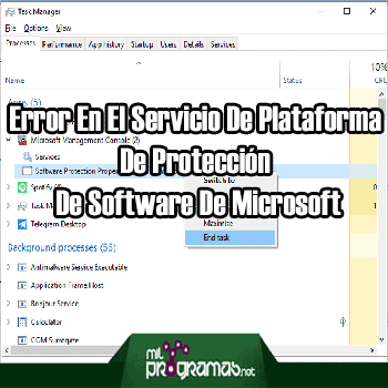 Error En El Servicio De Plataforma De Protección De Software De Microsoft