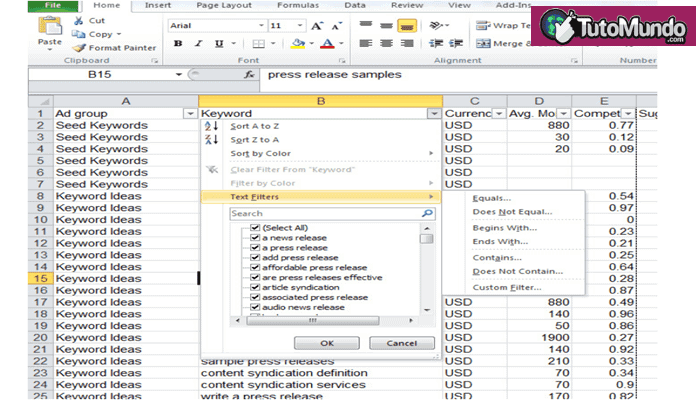 Cómo utilizar el filtro de Excel para eliminar o mantener las filas que contienen un texto o valores específicos