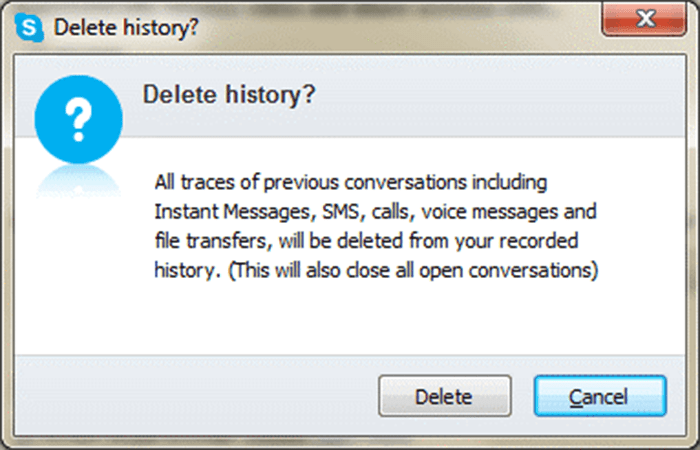 borrar el historial de llamadas de Skype