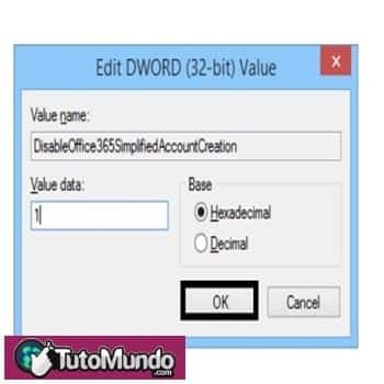 Haz doble clic en el archivo y escribe 1 en el campo Datos de valor y pulsa Aceptar.