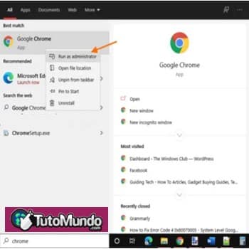 Ejecutar el navegador Chrome como administrador