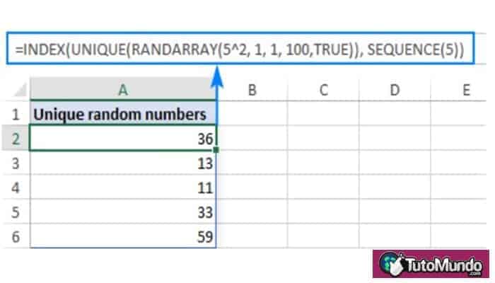 Generar una lista de números aleatorios sin duplicados