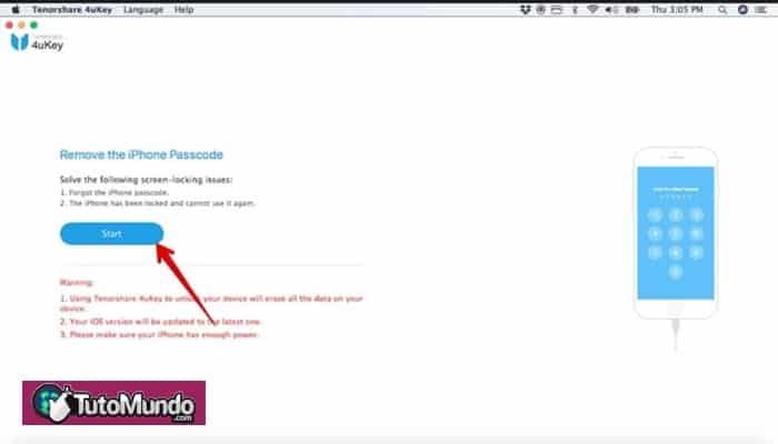 Cómo desbloquear el código de acceso del iPhone/iPad con Tenorshare 4uKey