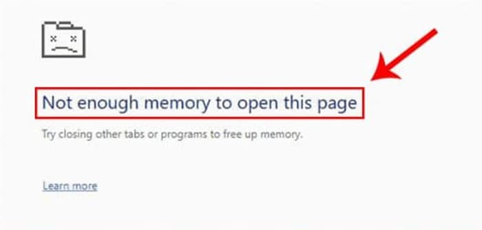 no hay suficiente memoria para abrir esta página