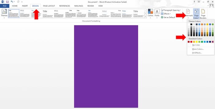 poner diferentes colores de página en Word-1