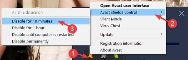 problemas con Avast Antivirus en Windows 10