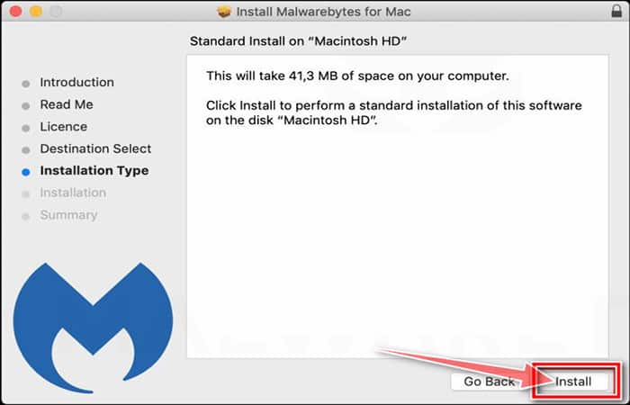 Instalador de Mac de Malwarebytes, paso 3
