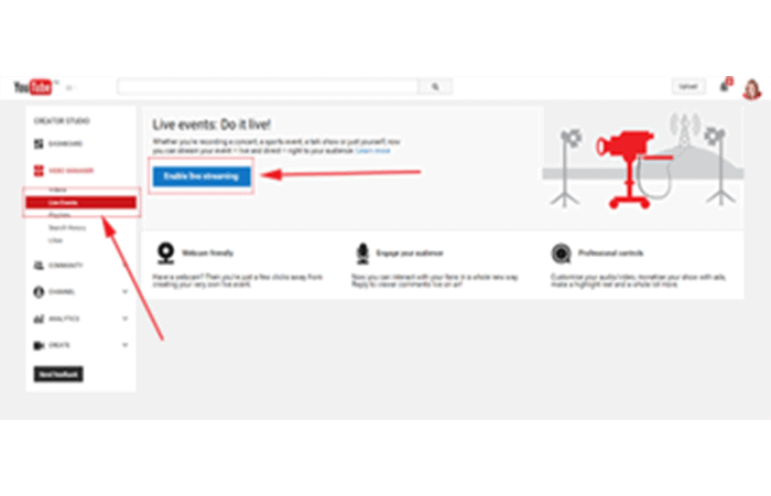 3 paso Configura la transmisión en vivo para que tu Google Hangout se transmita en vivo a YouTube.