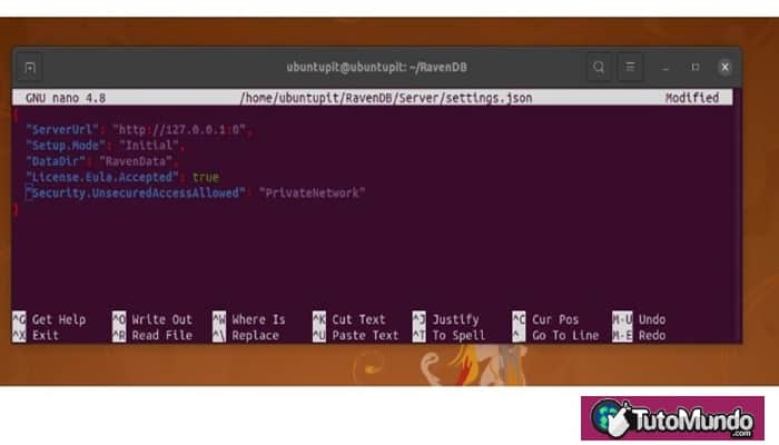 Paso 3: Configurar la base de datos RavenDB en Ubuntu Linux