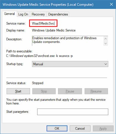 Windows Update Medic Service