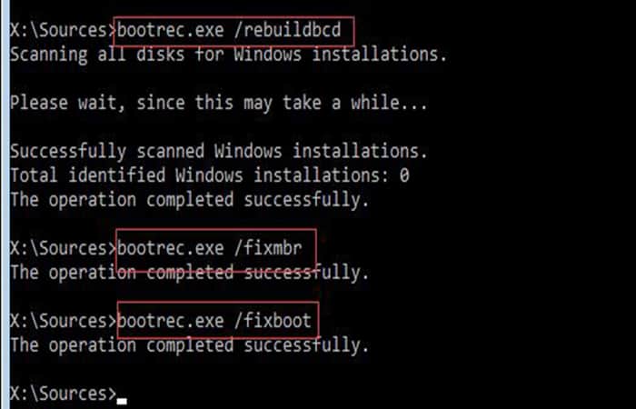bootrec.exe / fixboot