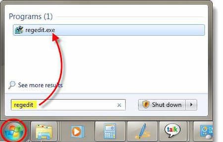 Abrir editor de registro en Windows