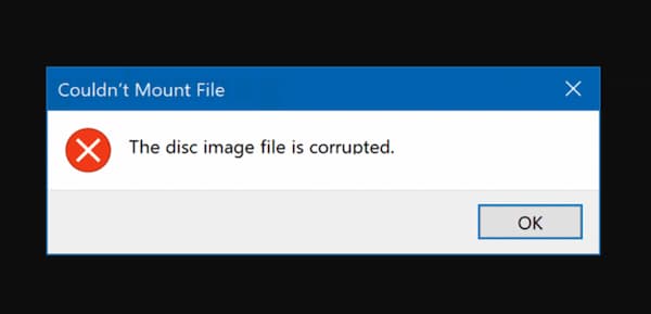 El archivo de imagen de disco está dañado