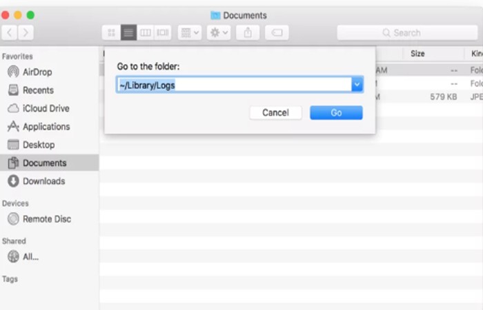Borrar archivos de registro en MAC 